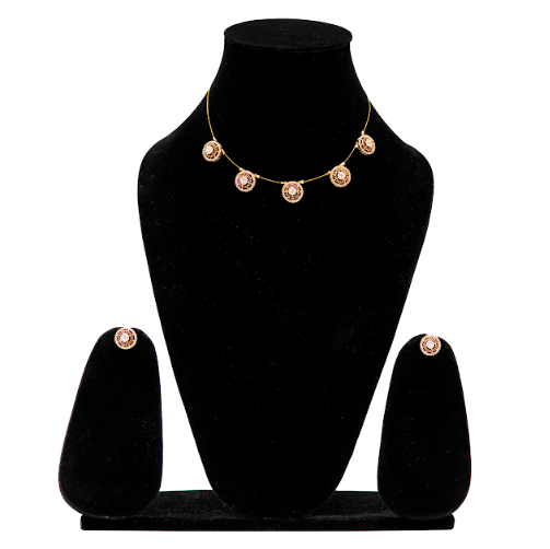 Traditional Stone Necklace with Earrings Set for Women